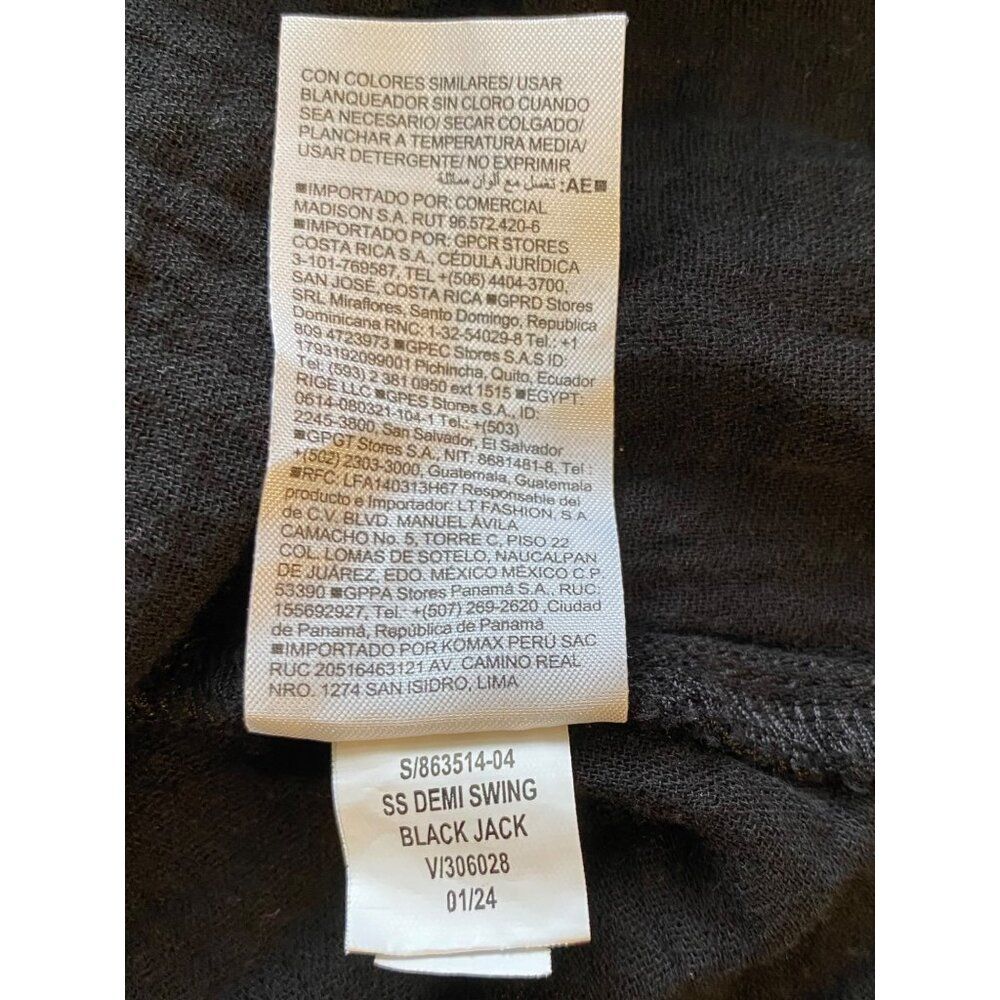 Old Navy Black Cotton Demi Swing Dress M Short Sleeves Lightweight Womens Flowy - Picture 5 of 11